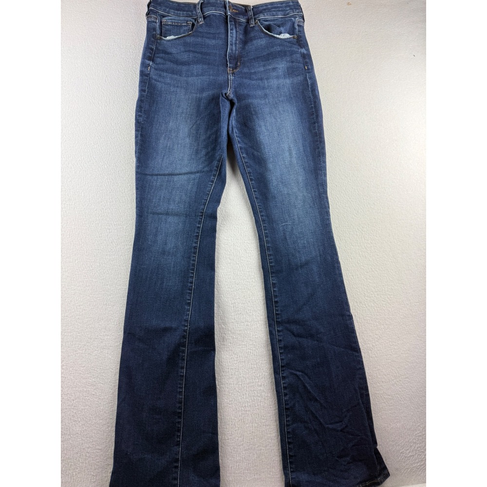 American Eagle Hi-Rise Skinny Kick Jeans Dark Wash Stretch Size 12 X-Long